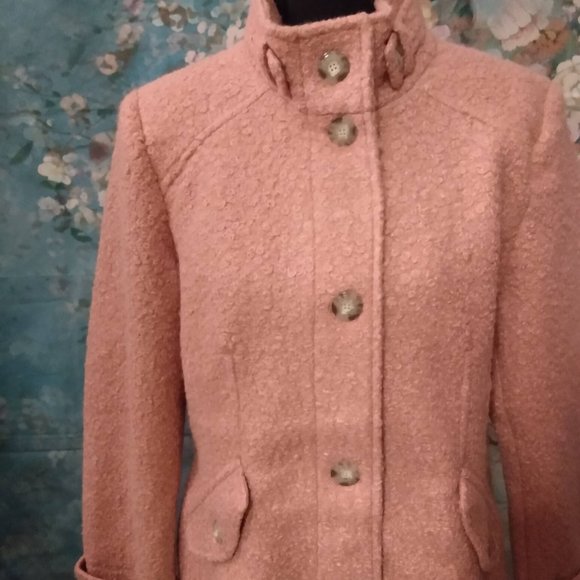 NWT Maralyn & Me Pink Faux Wool High Collar Coat Size Jr. XL - Picture 4 of 10